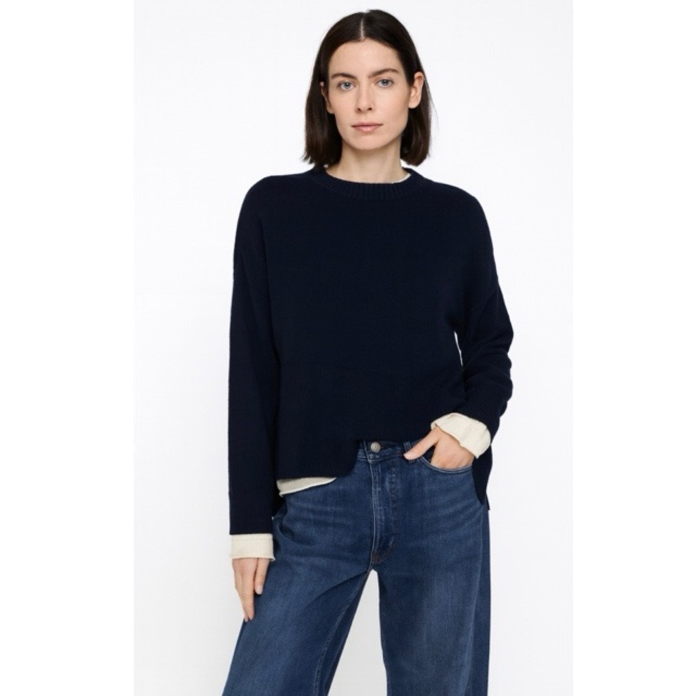 10 Crosby Derek Lam Navy and Cream Sweater